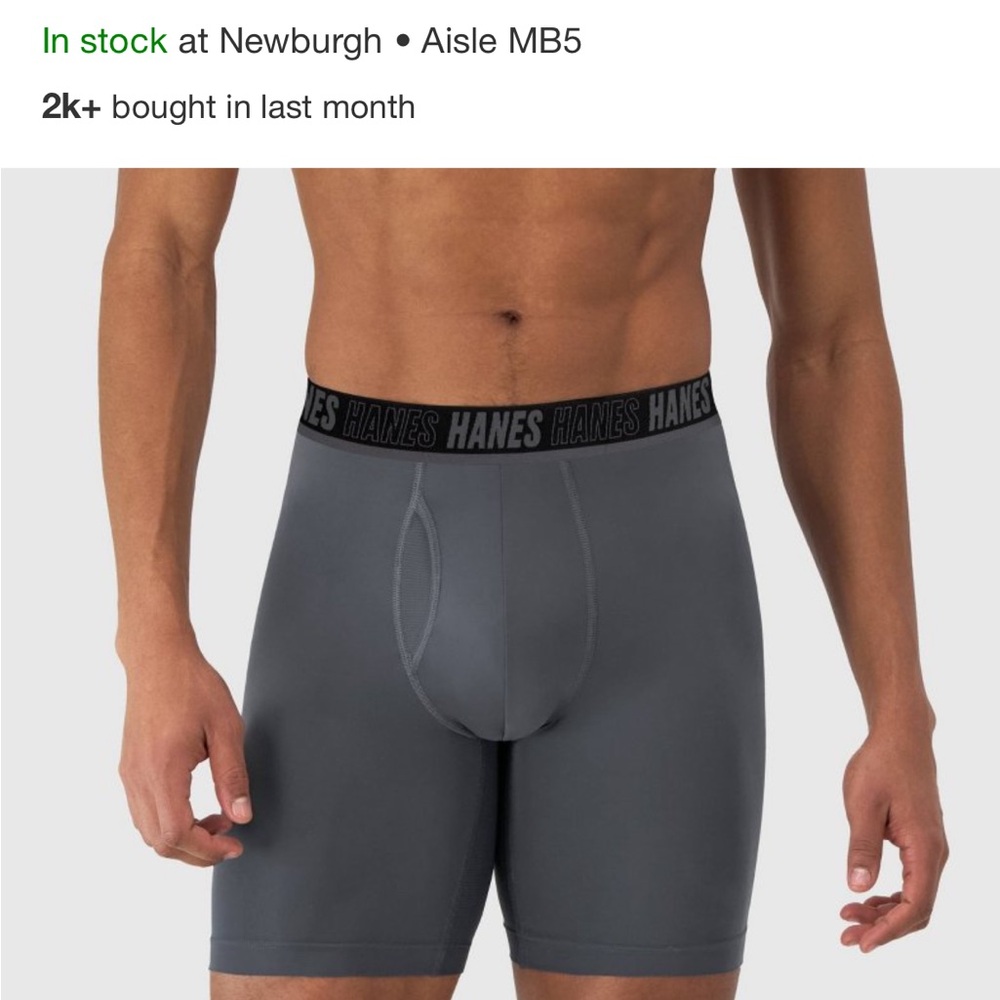 Hanes Moves Premium Men's Anti-Chafe
Total Support Pouch Boxer Briefs 2pk - Picture 9 of 12